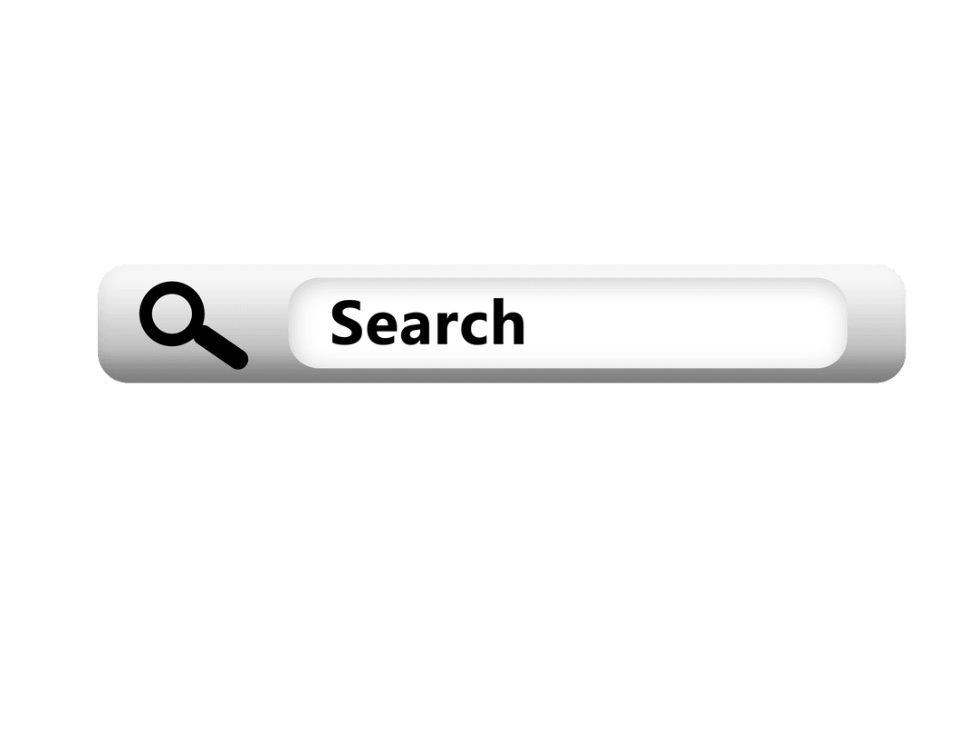 Transparent Search Box Icon with Magnifying Glass Tool