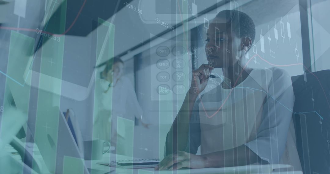 Business Professional Analyzing Data with Digital Interface