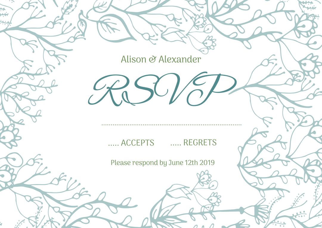 Elegant Floral RSVP Wedding Invitation Template - Download Free Stock Templates Pikwizard.com