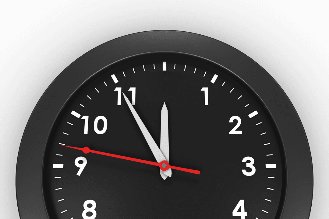 Transparent Half faceless Black Clock Indicating Passing Time