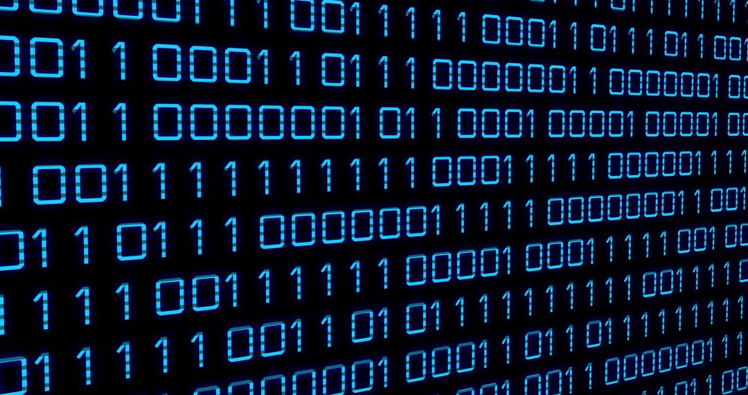 Glowing Binary Code Represents Secure Digital Data