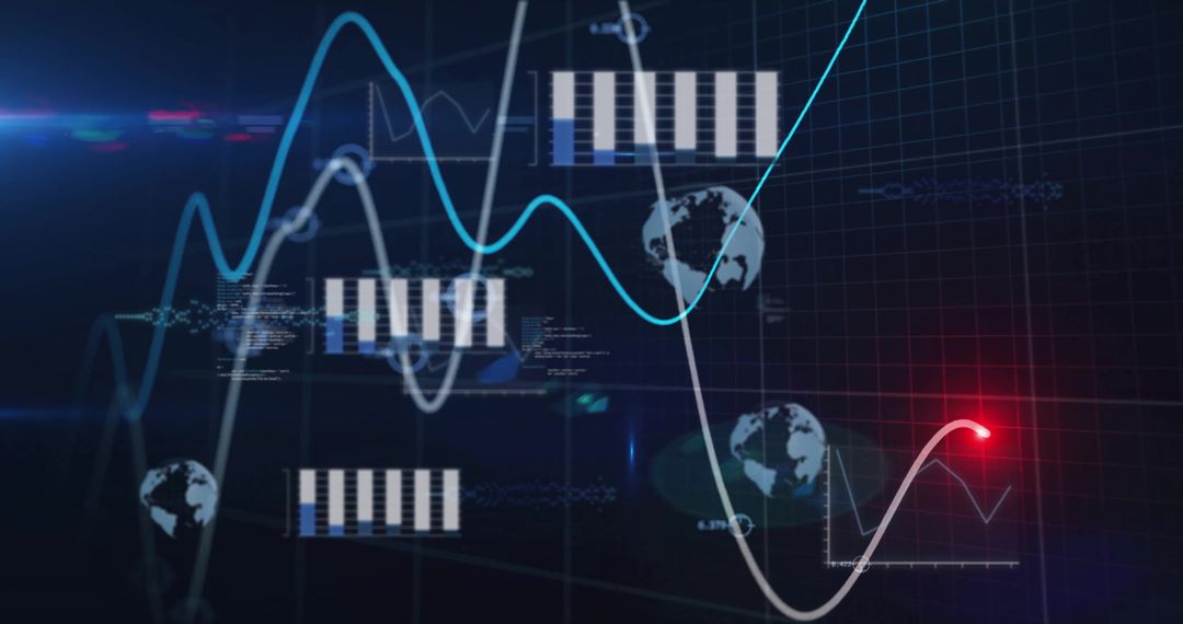 Futuristic Data Analytics Dashboard with Digital Interface