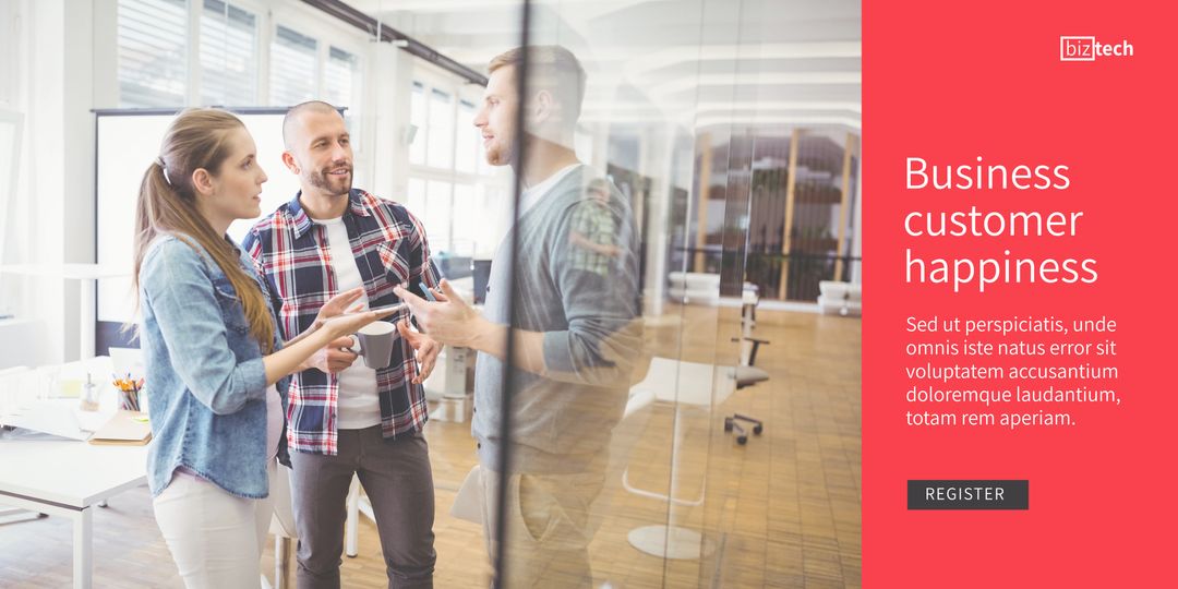 Team Interaction Highlighting Customer Engagement in Modern Office