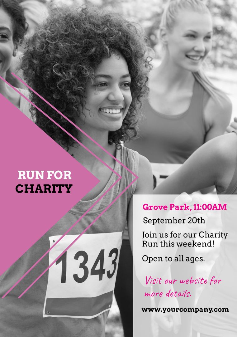 Enthusiastic Runners Promoting Charity Run Event