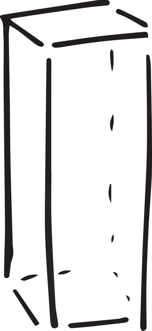 Transparent Simple 3D Cuboid Geometric Illustration