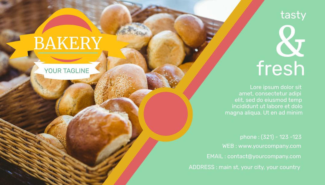 Tempting Bakery Promotion with Freshly Baked Bread Display