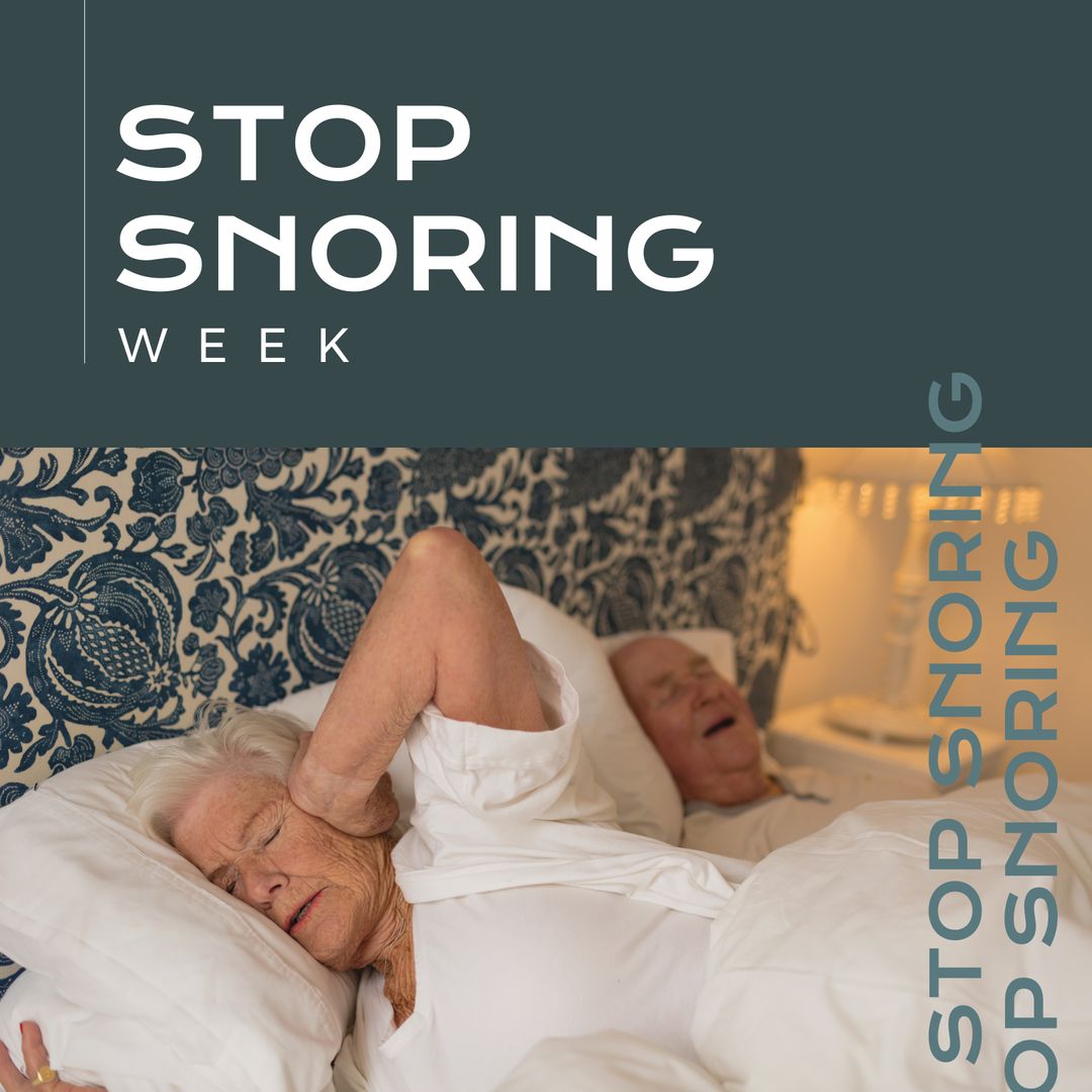 Elderly Couple Sleeping with Snoring Disturbance