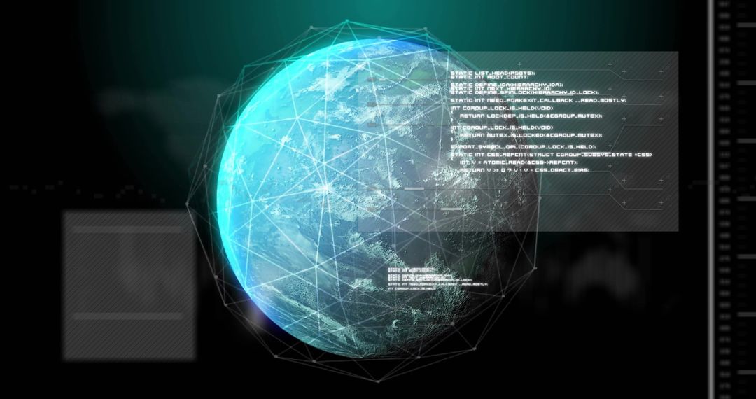 Futuristic Digital Globe in High-Tech Interface