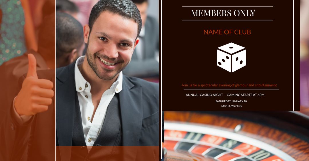 Exclusive Club Event Invitation with Thumbs-Up Gesture