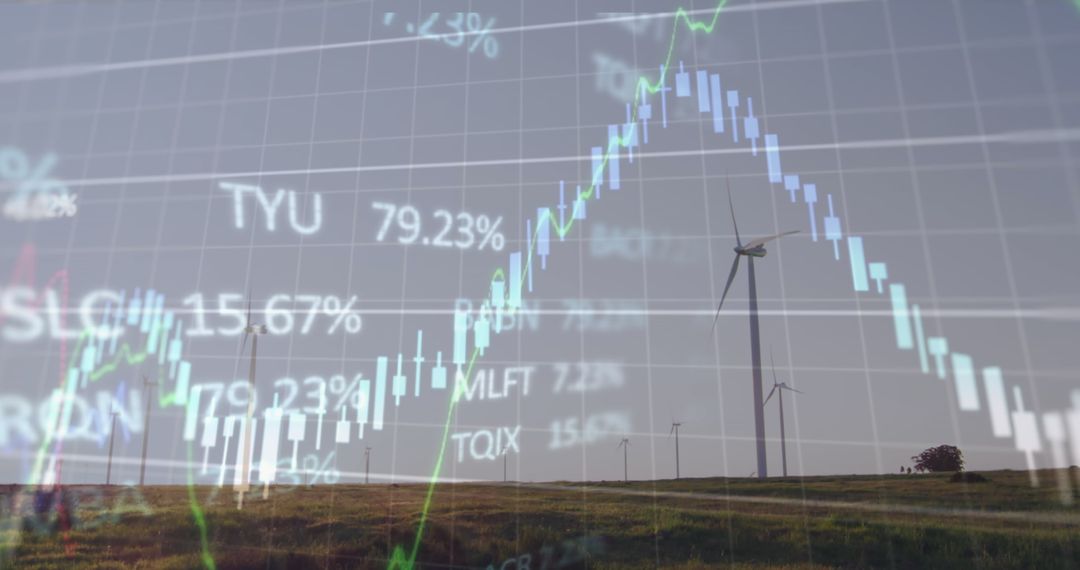 Digital Overlay of Stock Market Data with Renewable Energy Wind Farm