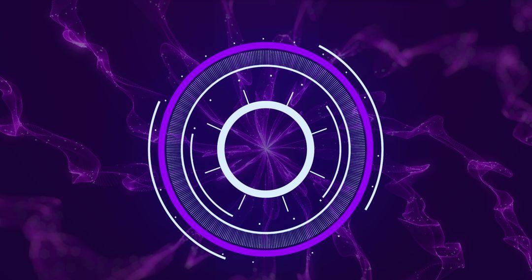Futuristic Neon Purple Interface with Digital Waves