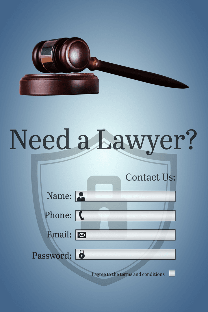 Transparent Background of Lawyer Contact Form with Gavel Icon