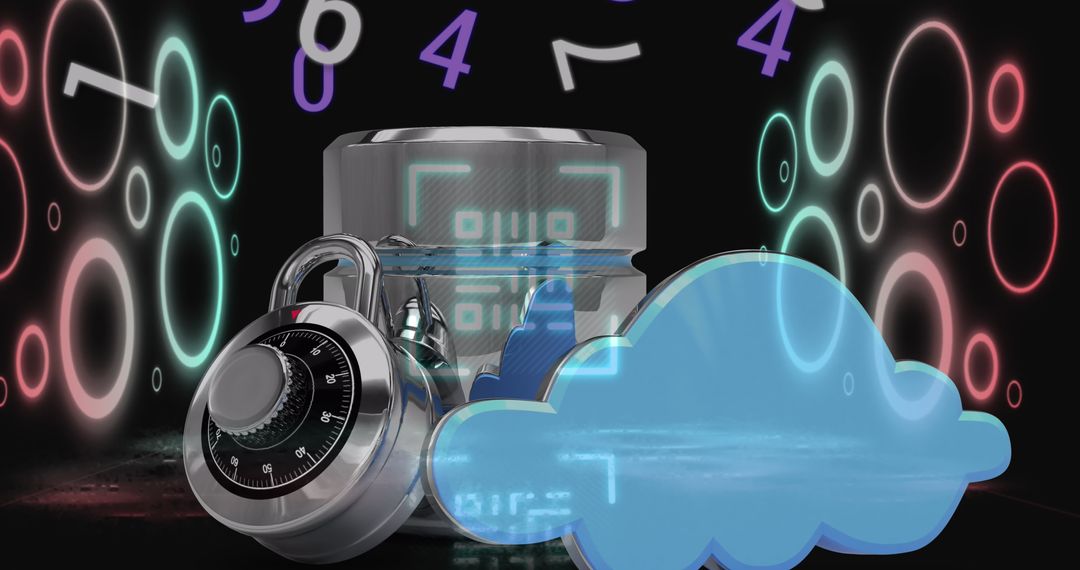 Data Protection Concept with Padlock and Cloud Symbol