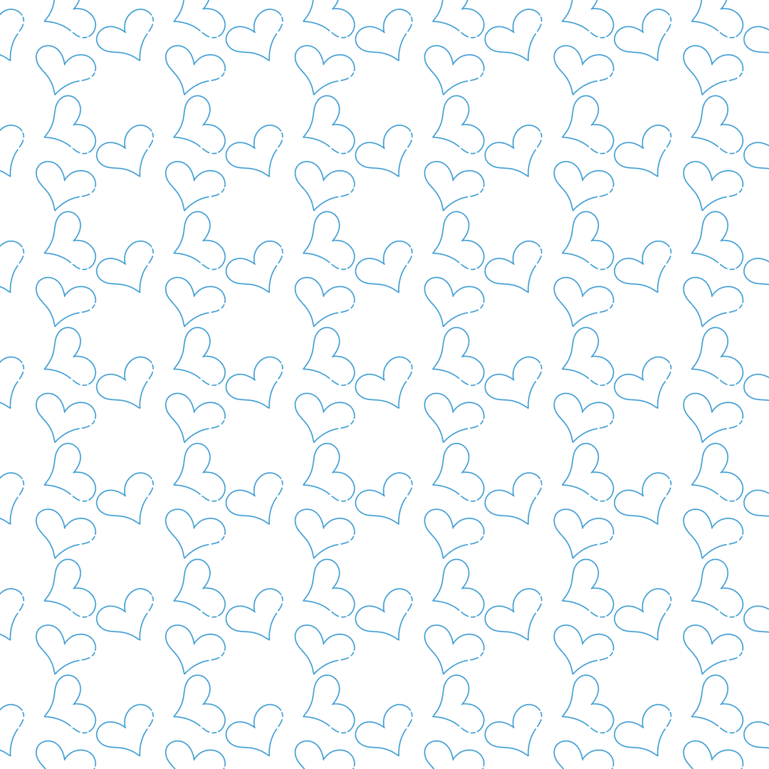 Blue Heart Pattern on Transparent Background for Love Designs