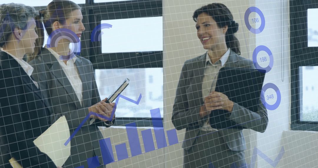 Collaborative Business Meeting with Digital Financial Charts