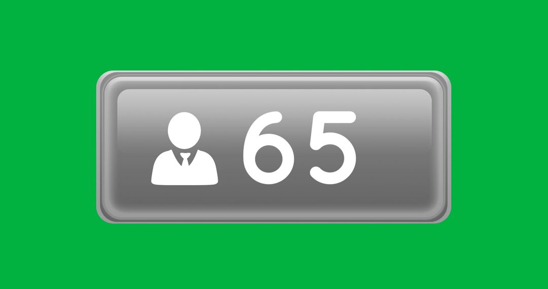Digital Follow Icon with Incremental Counter on Green