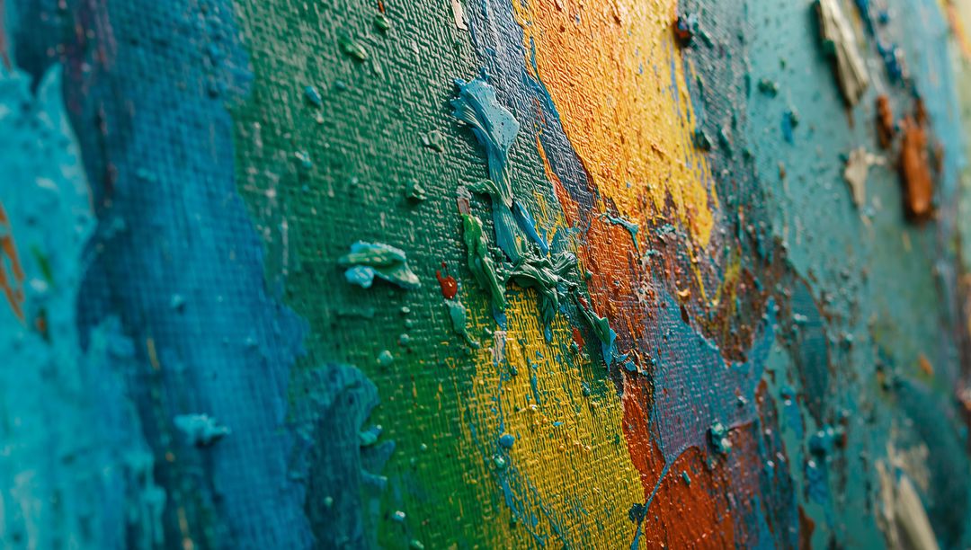 Texture Art of Abstract Colorful Palette Knife Painting on Canvas