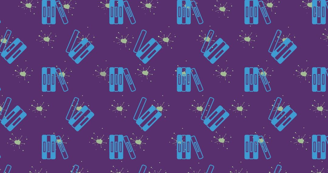 Vibrant Cyber Security Pattern with Blue Servers and Virus Symbols