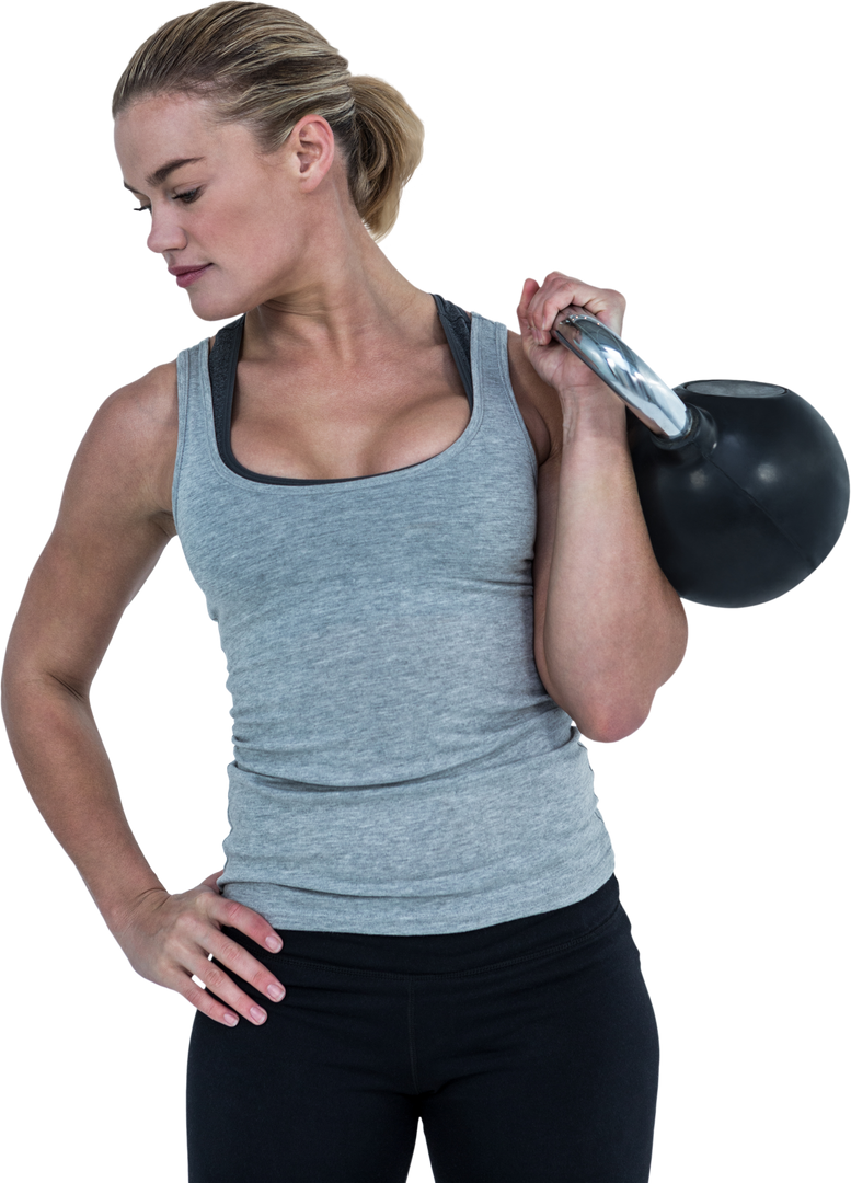 Muscular Woman Lifting Kettlebell Transparent Background - Download Free Stock Images Pikwizard.com