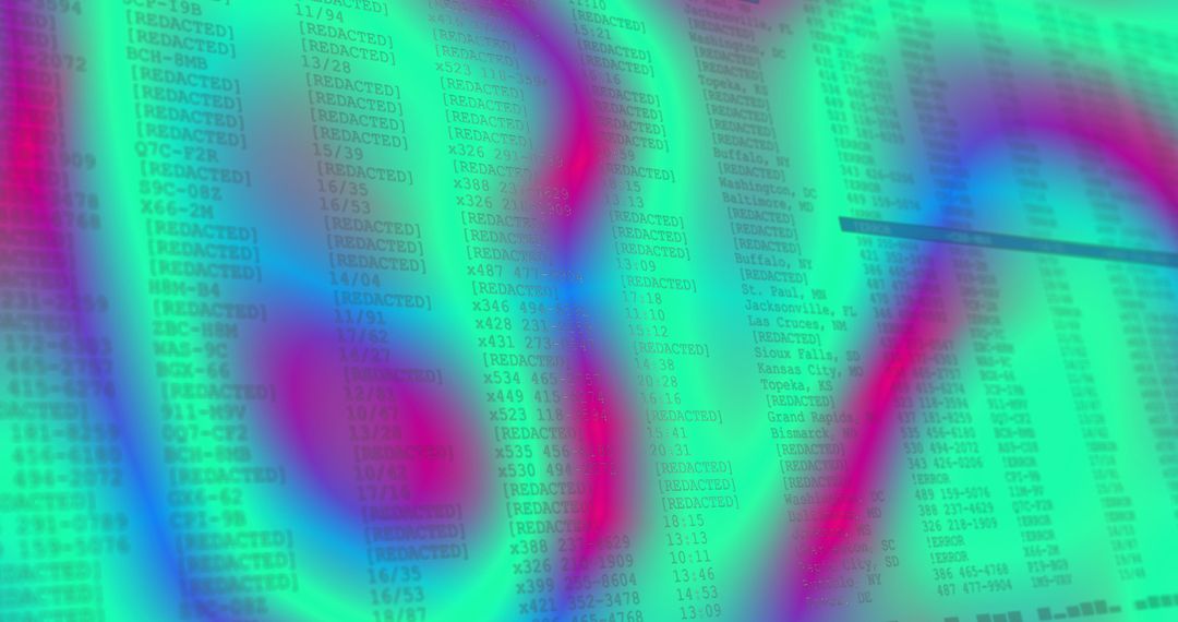 Vibrant Abstract Digital Interface with Data Overlay