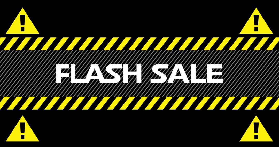 Flash Sale Banner with Industrial Warning Design