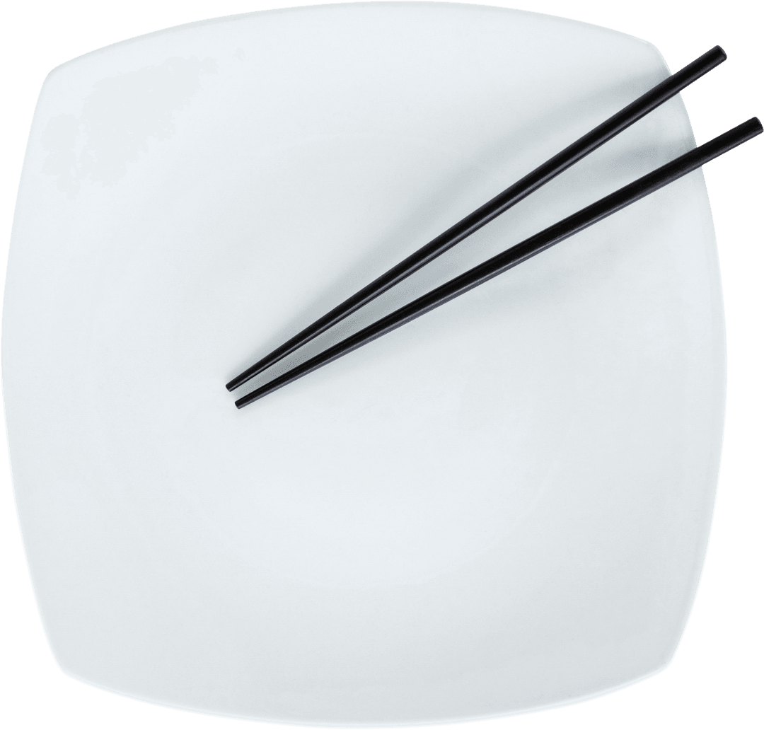 Symmetry in Transparent Dinnerware with Chopsticks