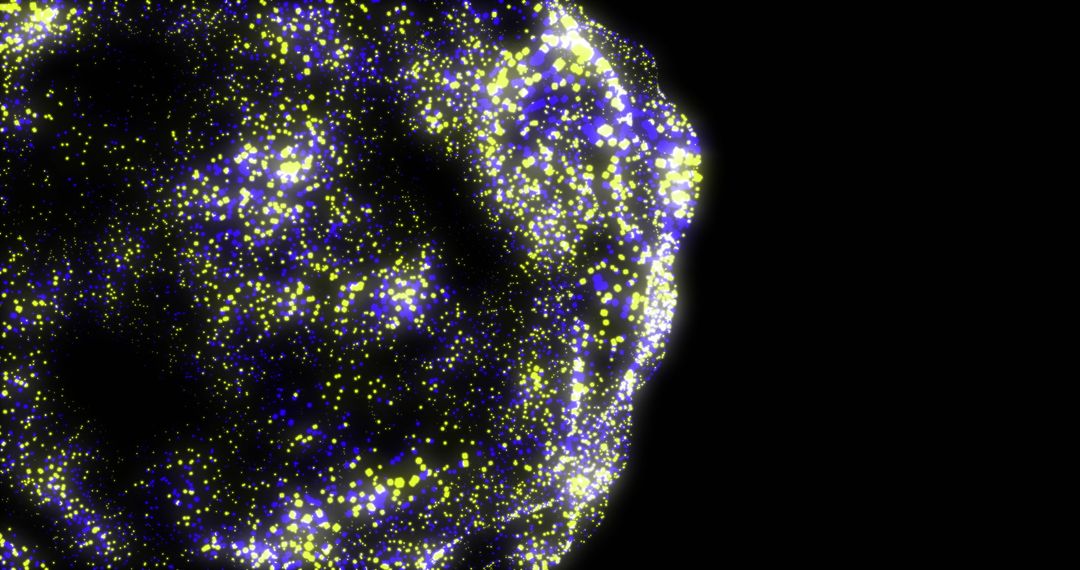 Globe of Digital Data Points over Black Background