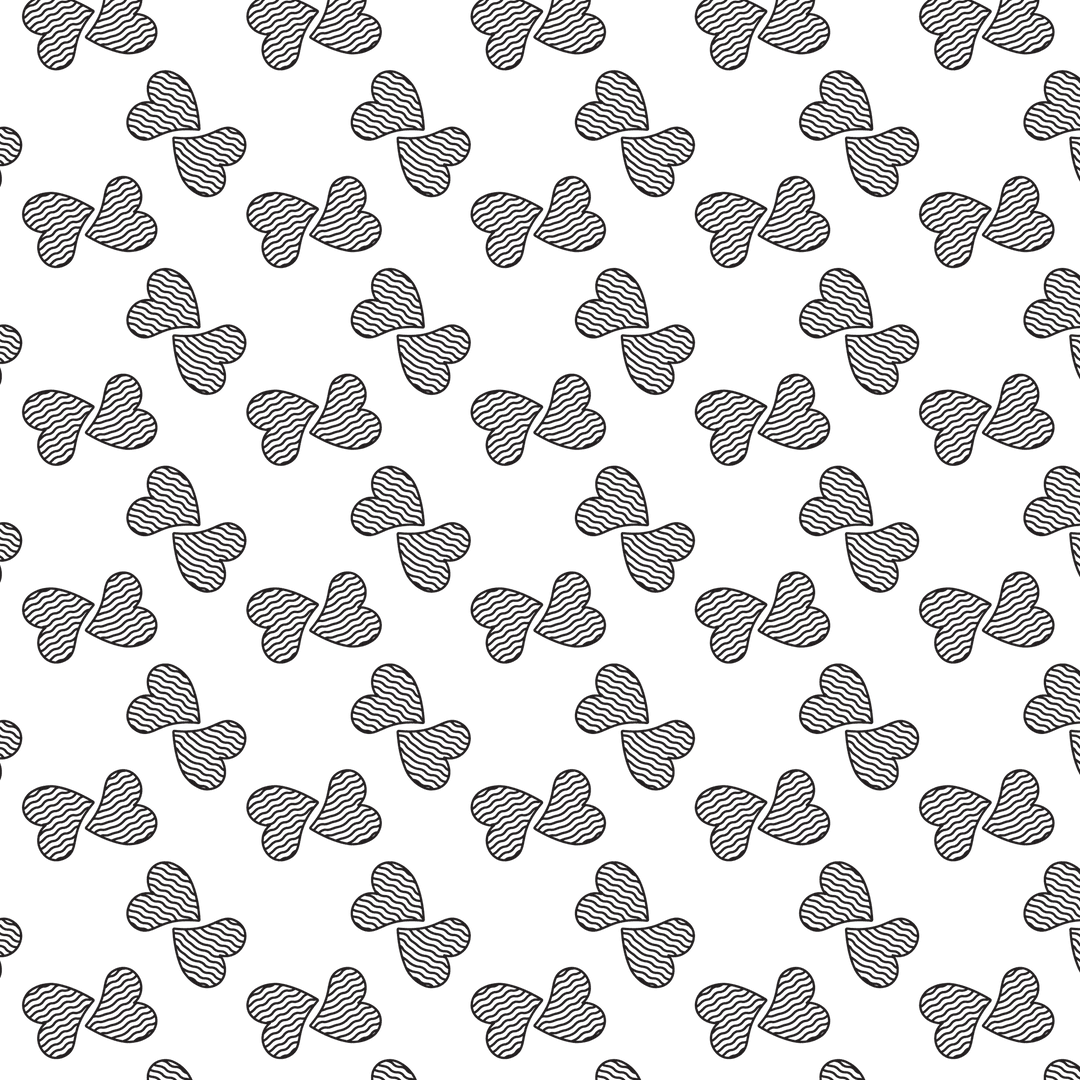 Black Heart Pattern on Transparent Background for Romantic Designs
