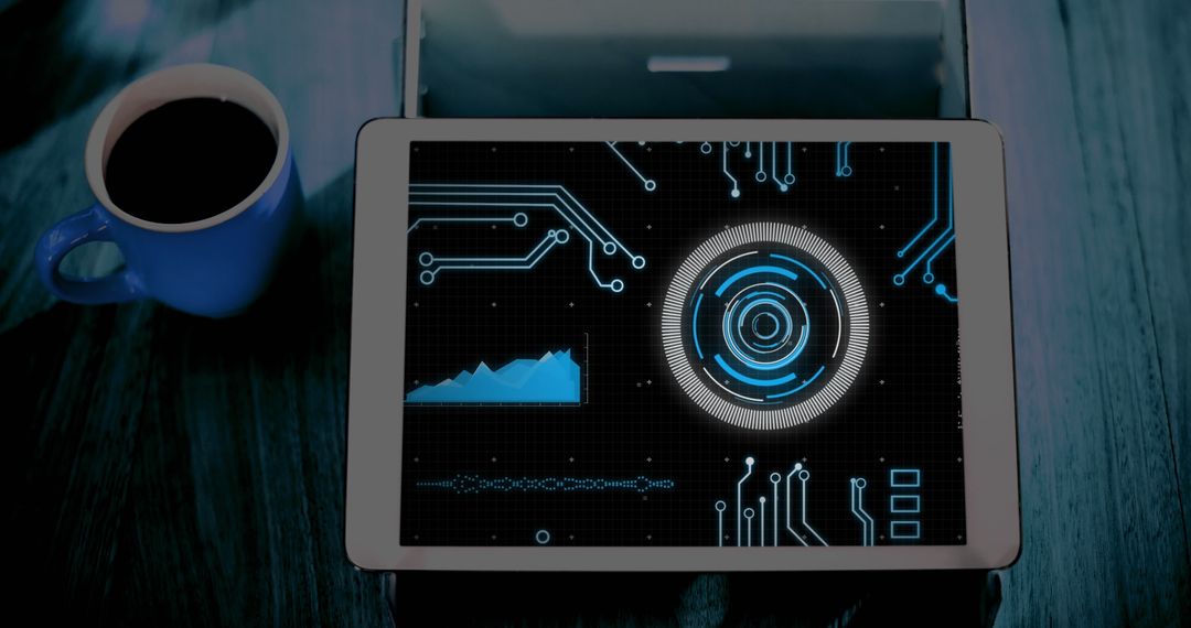 Digital Interface Concept on Tablet with Data Visualization