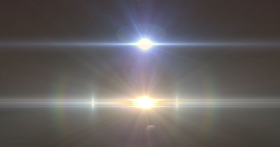 Abstract Light Trails with Lens Flare on Black Background