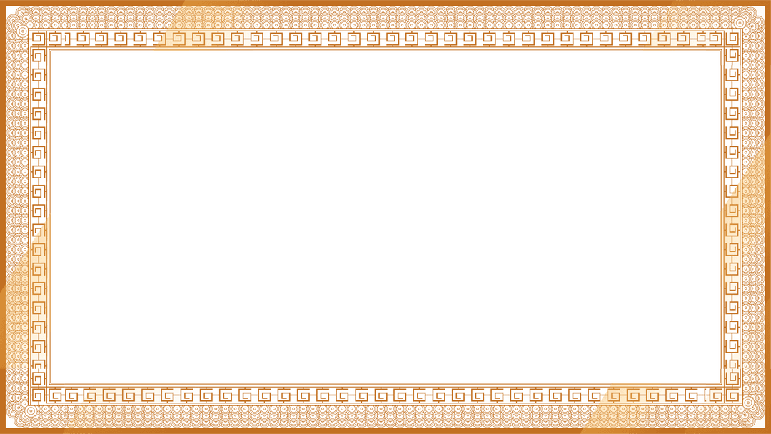 Transparent Ornamental Frame with Gold Greek Key and Teal Center