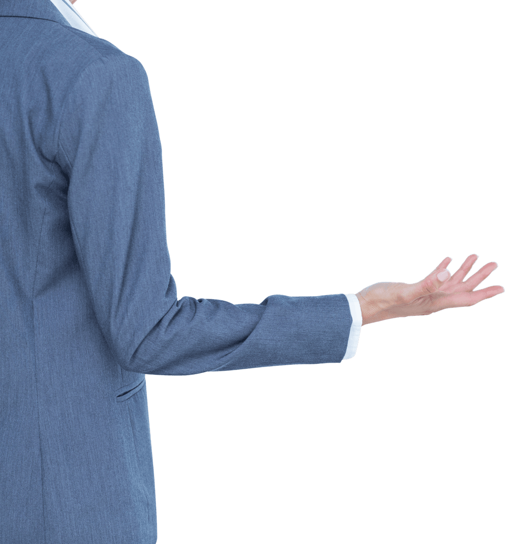 Transparent Business Professional Gesture Isolated on White Background