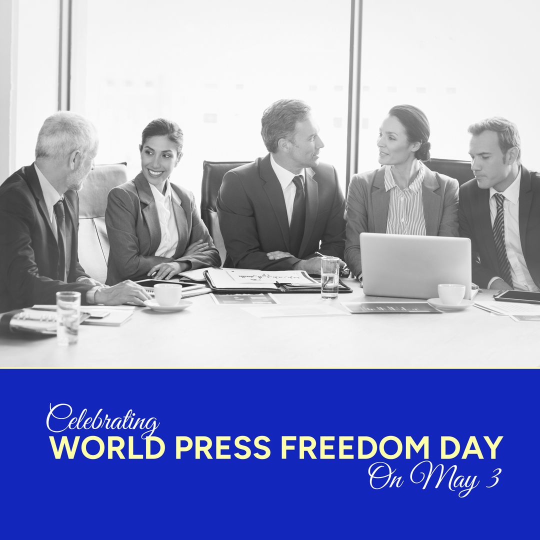 Business Team Discussing World Press Freedom Day Celebration