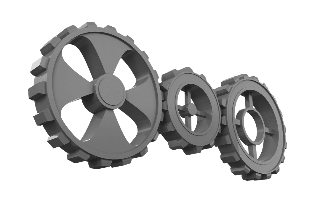 Transparent Cog Wheels Illustration for Industry and Automation Concepts