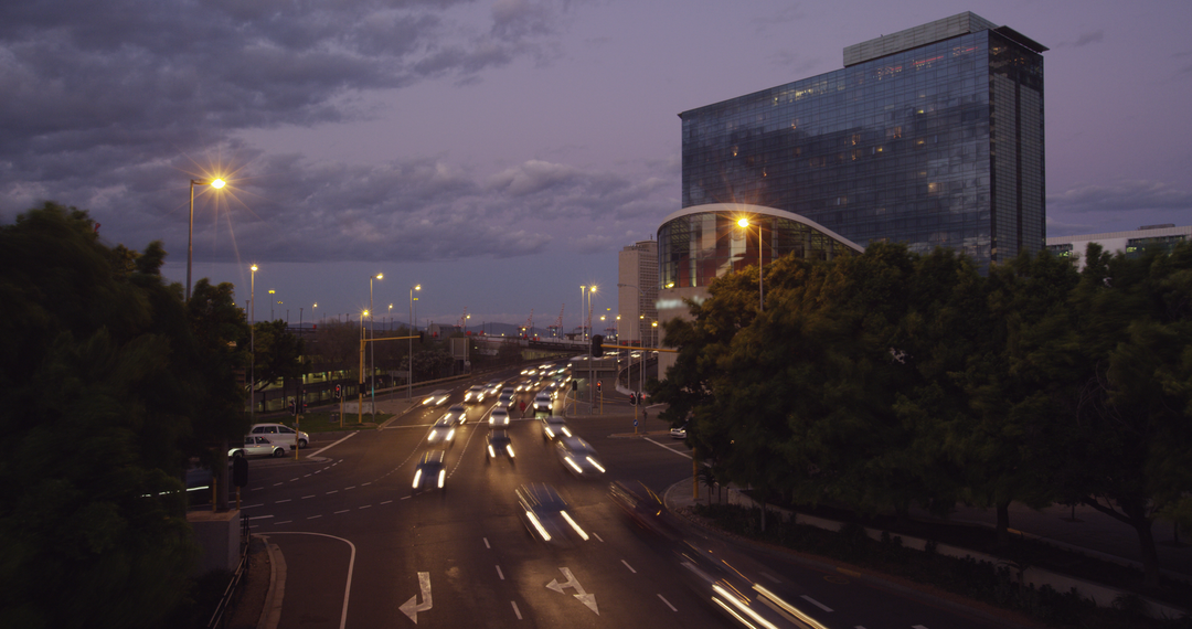 Transparent Urban Nightscape with Light Trails and Architecture - Download Free Stock Images Pikwizard.com