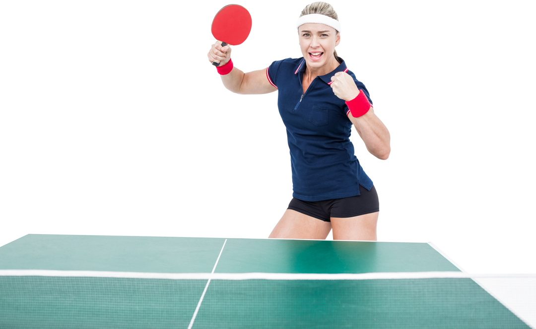 Energetic Female Athlete Playing Ping Pong on Transparent Background - Download Free Stock Images Pikwizard.com