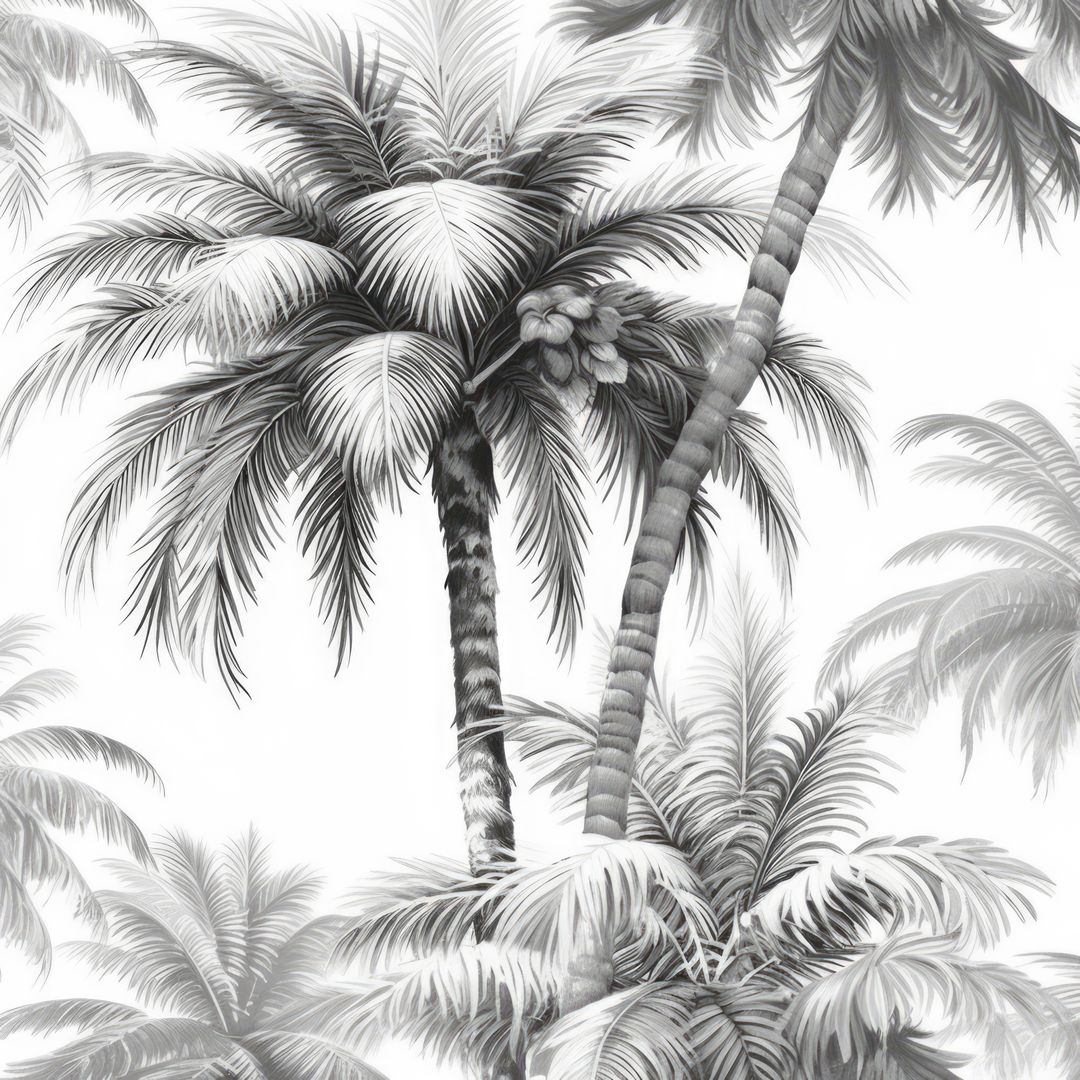 Monochrome Tropical Palm Trees Background - Free Images, Stock Photos and Pictures on Pikwizard.com