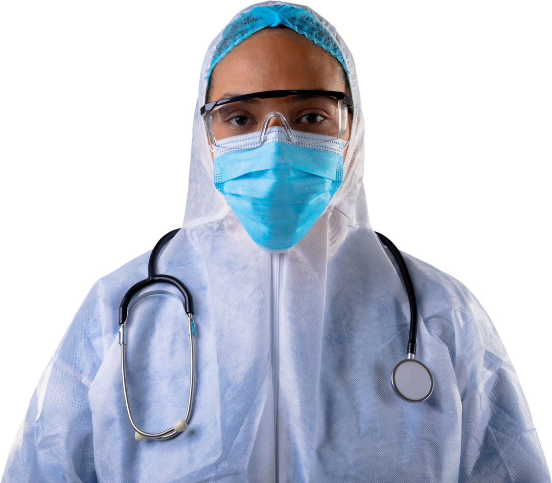 Portrait Showing African American Female Health Worker Wearing Transparent Protective Gear - Download Free Stock Images Pikwizard.com