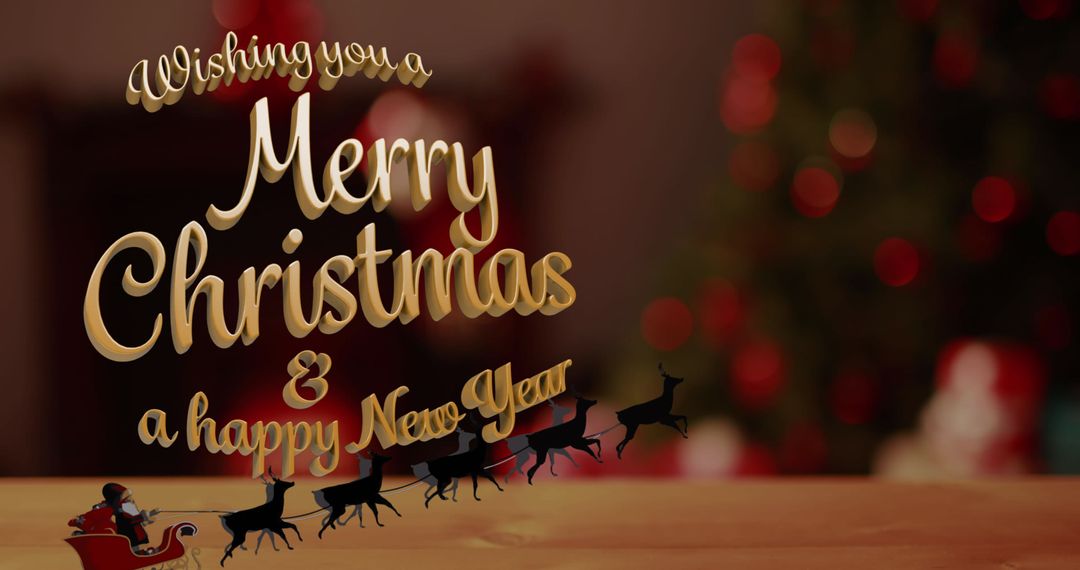 Festive Merry Christmas and Happy New Year Greeting Card Design