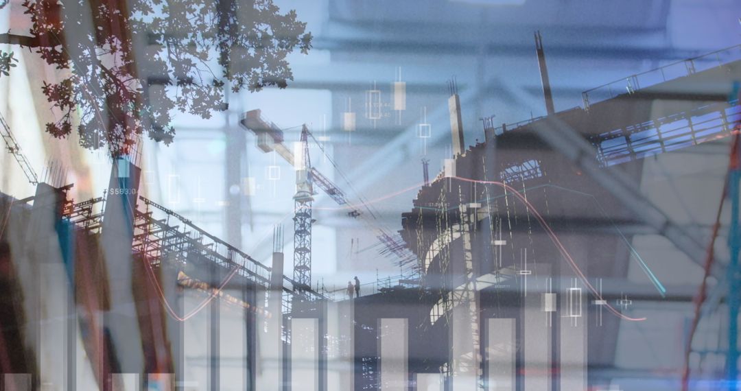 Construction Site and Financial Data Overlay Concept