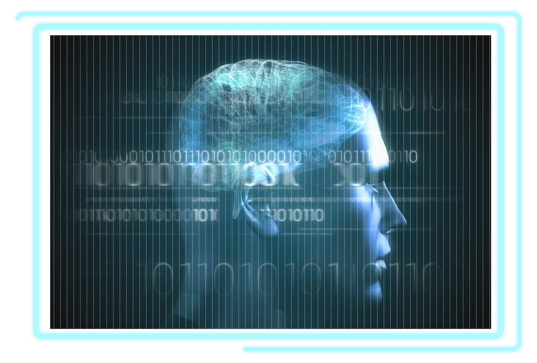 Transparent Digital Brain with Binary Code Head Illustration - Download Free Stock Images Pikwizard.com