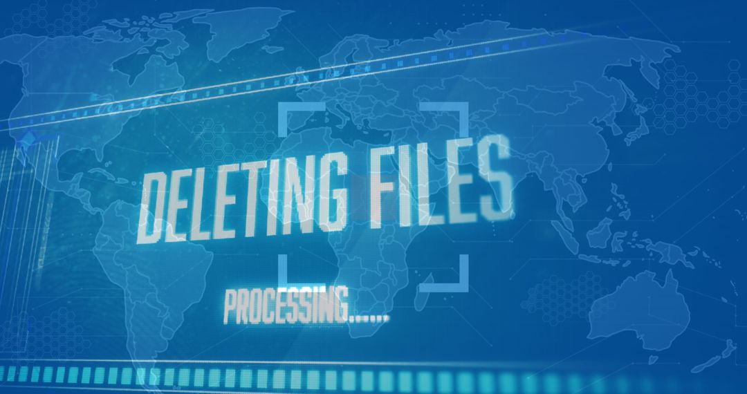 Digital interface with deleting files on global map background