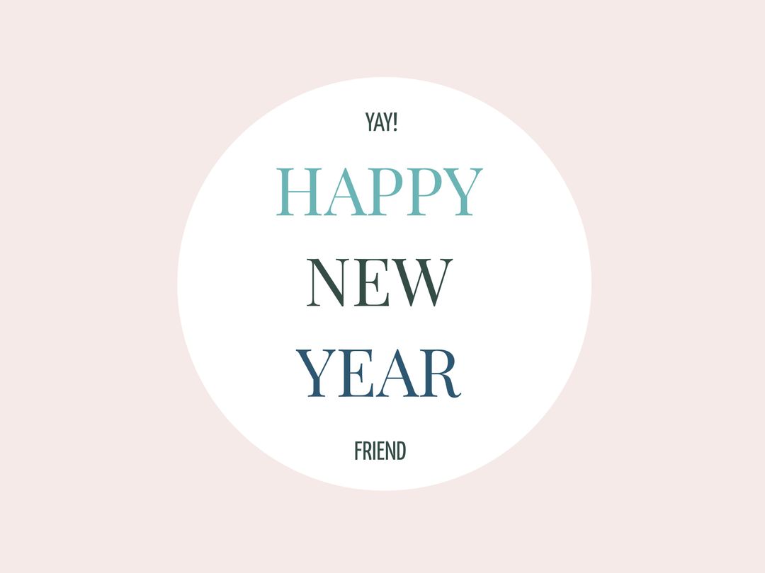 Minimalist Happy New Year Greeting Against Pink Background