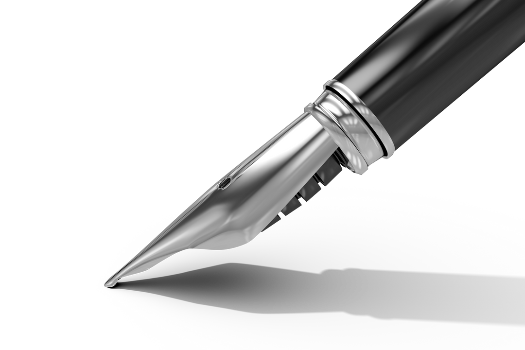 Close-up Transparent Fountain Pen Nib on White Background - Download Free Stock Images Pikwizard.com