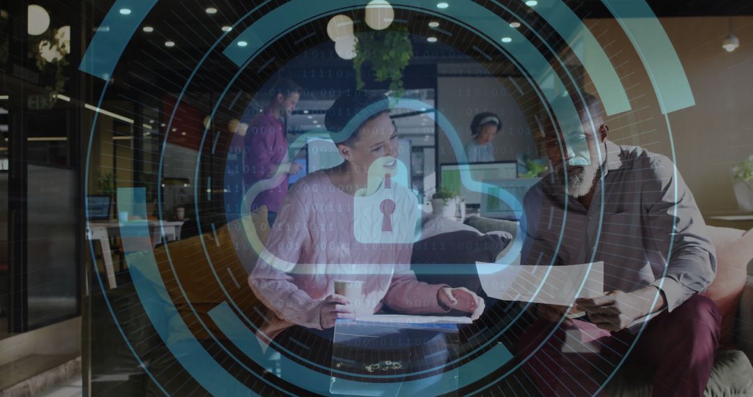 Modern Office Collaboration with Digital Security Overlay
