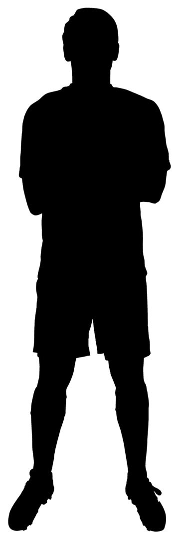 Silhouette of Football Player on Transparent Background for Sport Design