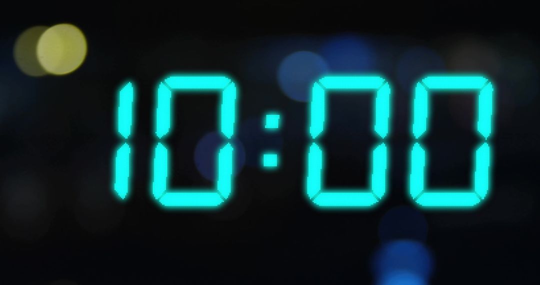 Digital Clock Display on Black Background