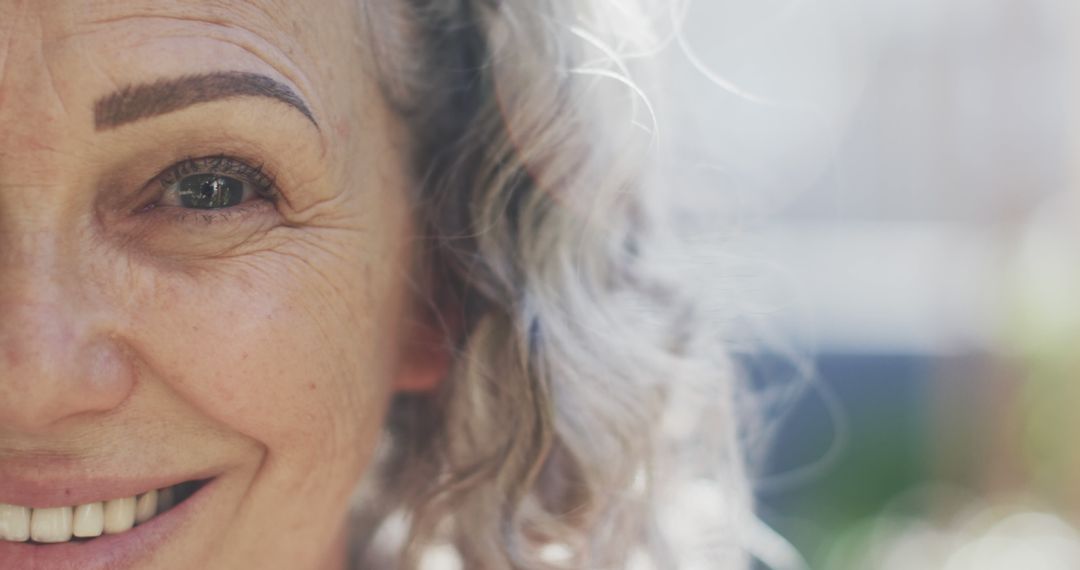 Close-Up of Happy Senior Woman - Free Images, Stock Photos and Pictures on Pikwizard.com