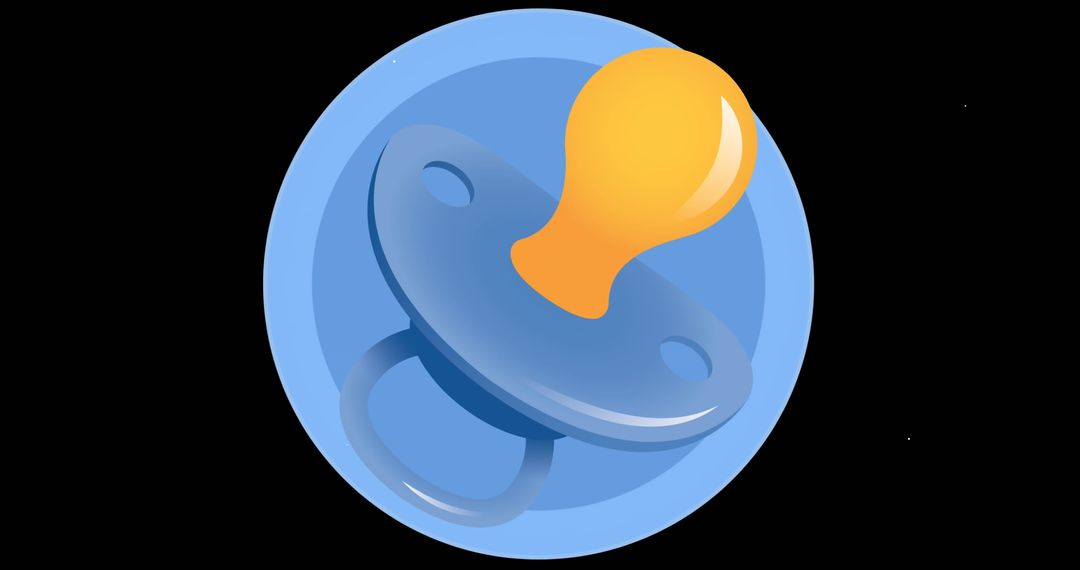 Colorful Baby Pacifier with Digital Interface Elements