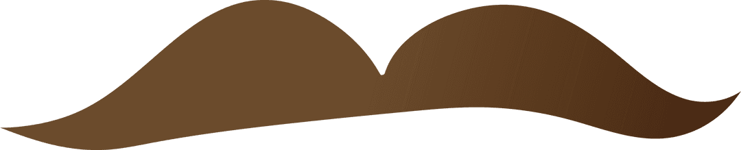 Classic Brown Moustache on Transparent Background